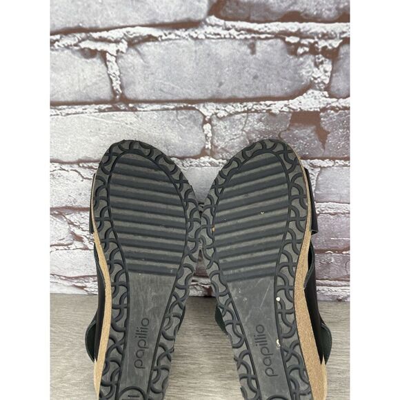 Papillio Birkenstock Samira Black Leather Cork Wedge Sandals Women Sz 38EU/7M US - Picture 10 of 16